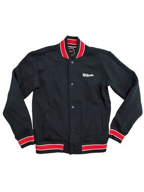 Wilson Athletic Dept Varsity Fleece Snap Button Sweater Jacket